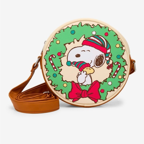 Loungefly Snoopy Christmas Round Crossbody Bag and wallet - Picture 2 of 13
